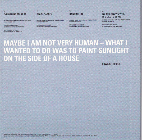 Manic Street Preachers : Everything Must Go (CD, Single, CD1)