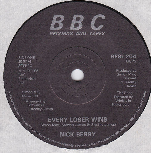 Nick Berry : Every Loser Wins (7", Single, Bla)