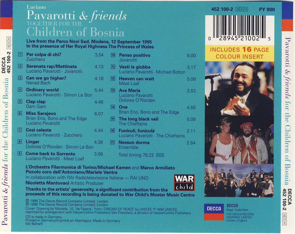 Pavarotti & Friends : For The Children Of Bosnia (CD, Album)