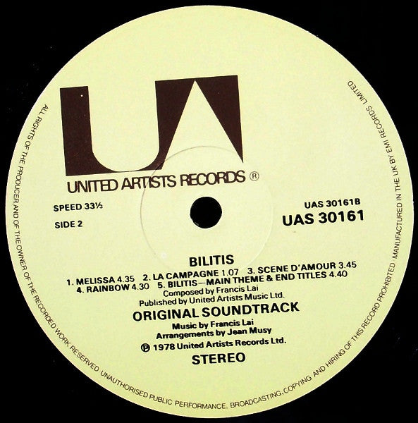 Francis Lai : Bilitis (Original Motion Picture Soundtrack) (LP, Album)