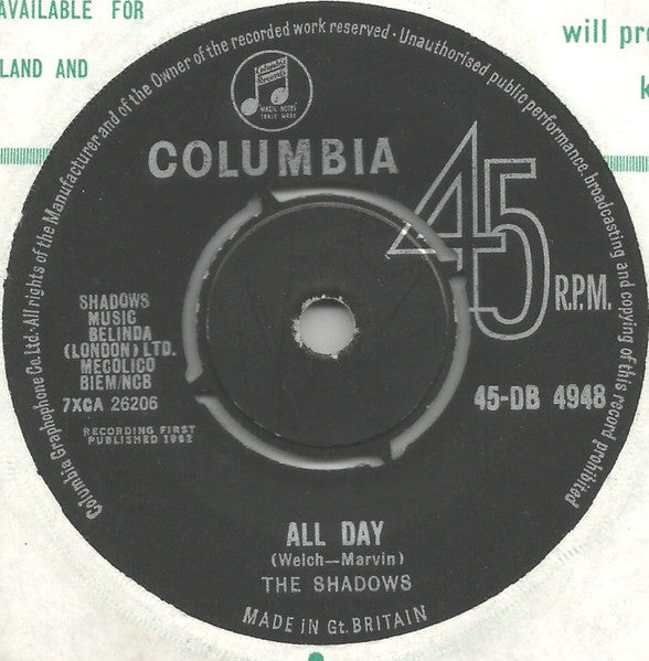 The Shadows : Dance On ! (7", Single)