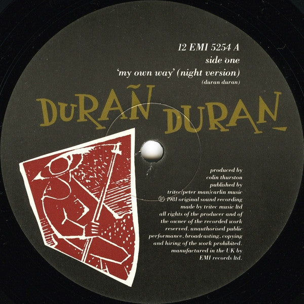 Duran Duran : My Own Way (Night Version) (12", Single, Gol)