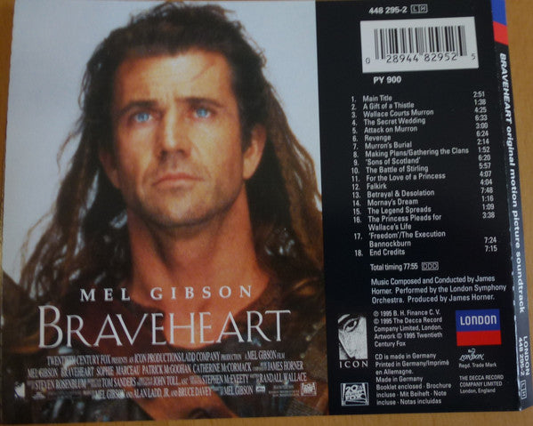 James Horner Performed By London Symphony Orchestra : Braveheart (Original Motion Picture Soundtrack) (CD, Album, RE)