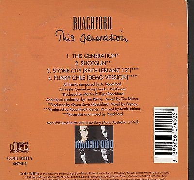 Roachford : This Generation (CD, Single)