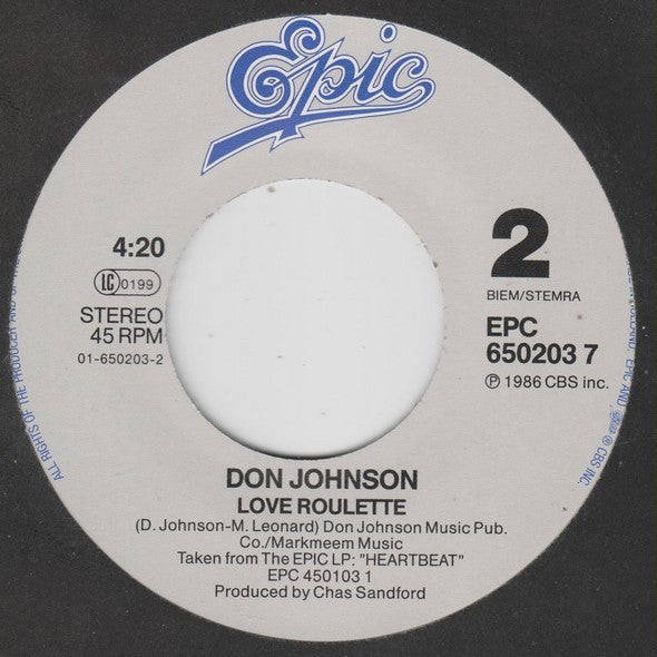 Don Johnson : Heartache Away (7", Single)