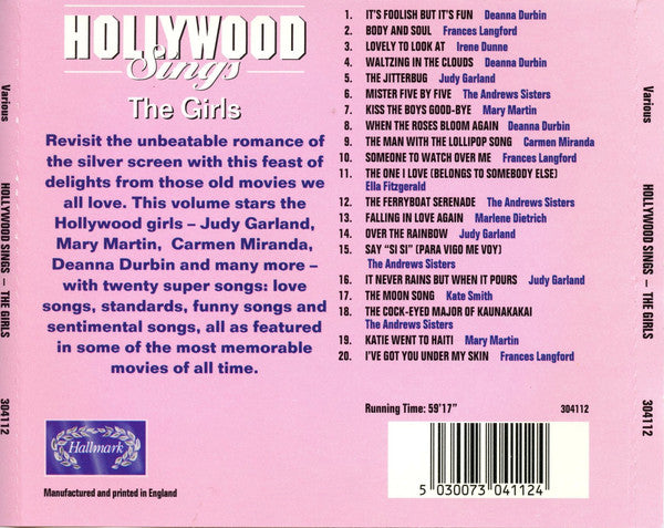 Various : Hollywood Sings The Girls (CD, Comp, Mono)