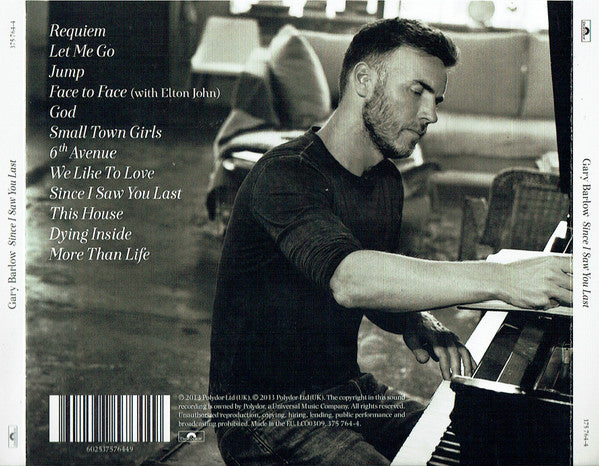 Gary Barlow : Since I Saw You Last (CD, Album, TAK)