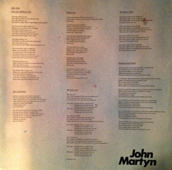 John Martyn : Sunday's Child (LP, Album, RE)