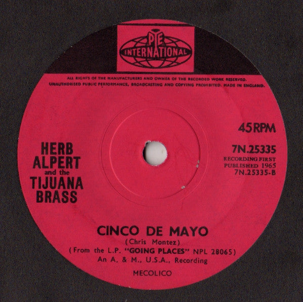 Herb Alpert & The Tijuana Brass : Spanish Flea (7", Single, Sol)