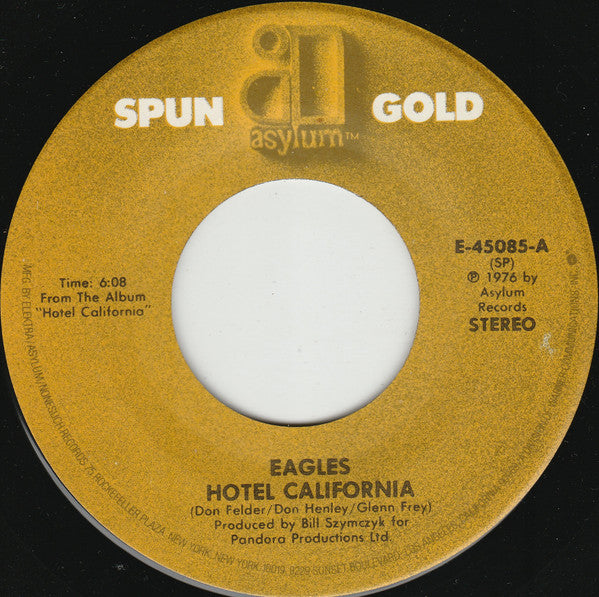 Eagles : Hotel California / New Kid In Town (7", RE)