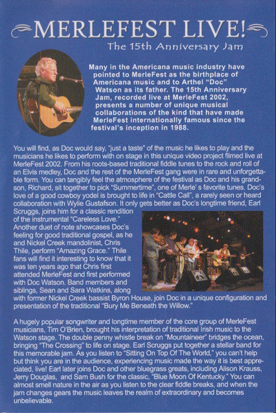 Various : Merlefest Live! The 15th Anniversary Jam (DVD-V)