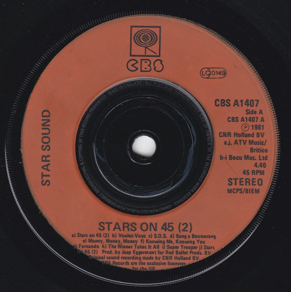 Stars On 45 : Stars On 45 Vol. 2 (7", Single, Inj)