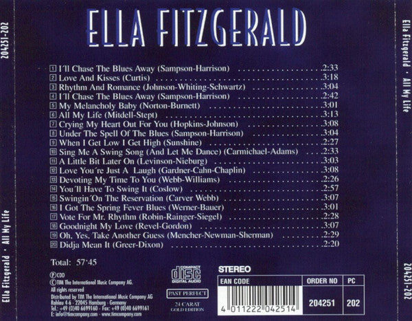 Ella Fitzgerald : All My Life (CD, Comp)