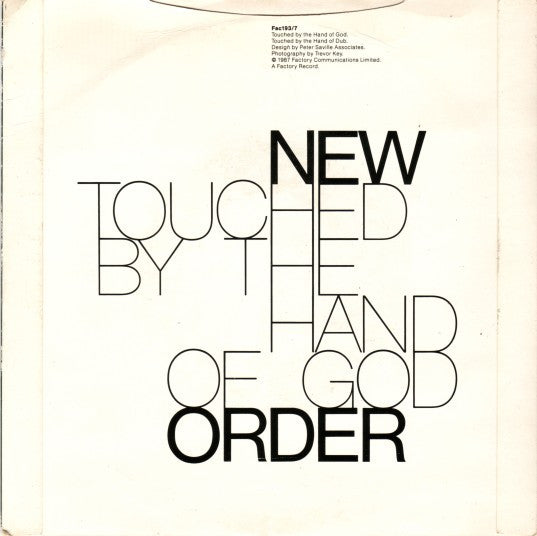 New Order : Touched By The Hand Of God (7", Single)