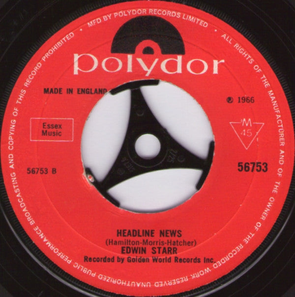 Edwin Starr : Stop Her On Sight (S.O.S.) / Headline News (7", Single)