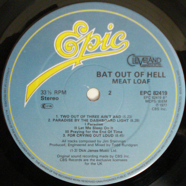 Meat Loaf : Bat Out Of Hell (LP, Album, RE)