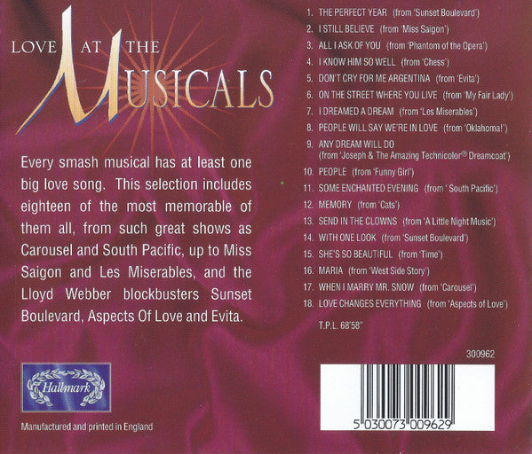 The West End Orchestra & The West End Singers : Love At The Musicals (CD)