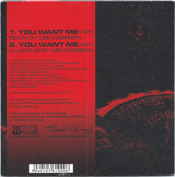 Chantal Chamandy : You Want Me (The Lee-Cabrera Remix) (CD, Single)