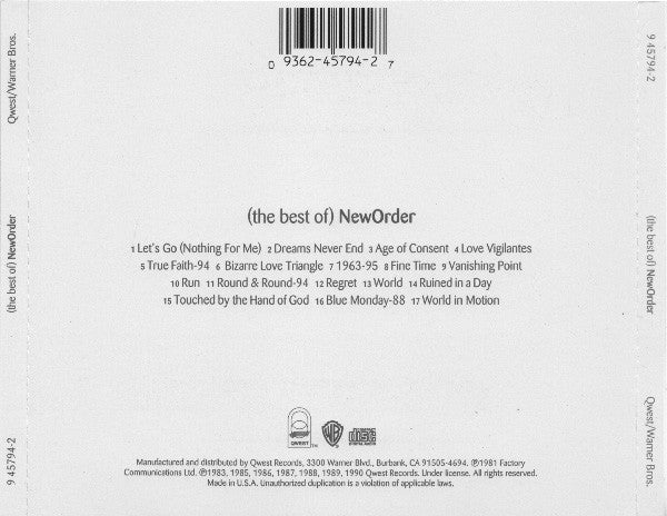 New Order : (The Best Of) NewOrder (CD, Comp, SRC)