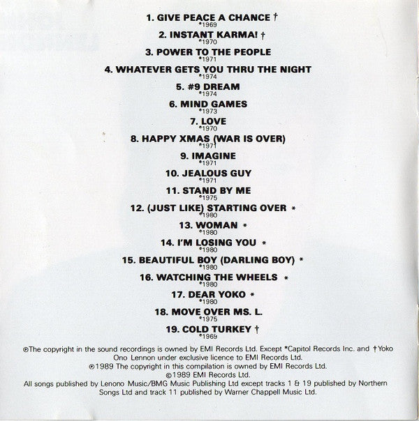 John Lennon : The John Lennon Collection (CD, Comp, RE, EMI)