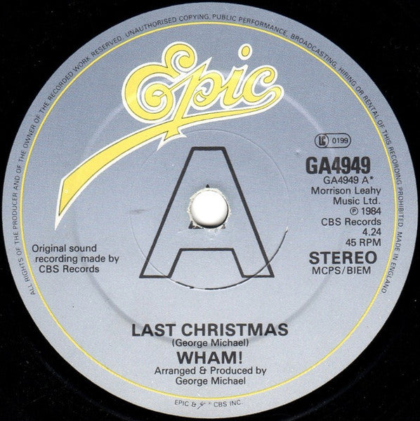 Wham! : Last Christmas / Everything She Wants (7", Single, Gat)