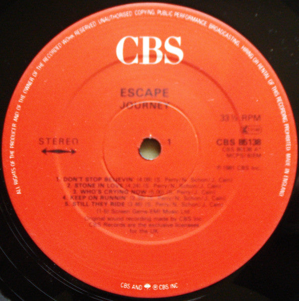 Journey : Escape (LP, Album, RP)