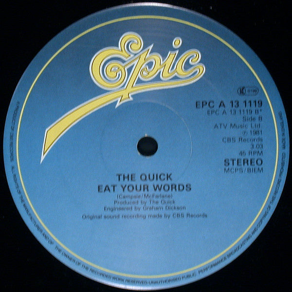 The Quick : Zulu / Eat Your Words (12")