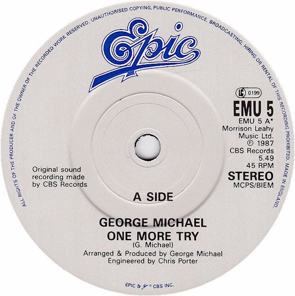 George Michael : One More Try (7", Single)