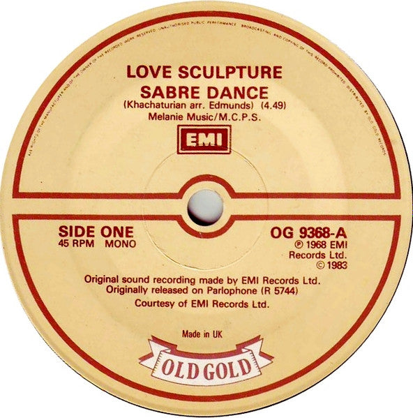 Love Sculpture / Tomorrow (2) : Sabre Dance / My White Bicycle (7", Mono)