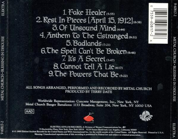 Metal Church : Blessing In Disguise (CD, Album, RP, Cin)