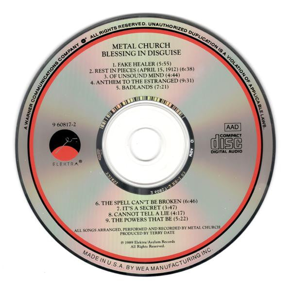 Metal Church : Blessing In Disguise (CD, Album, RP, Cin)