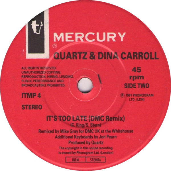 Quartz (2) & Dina Carroll : Naked Love (Just Say You Want Me) (7", Pos)