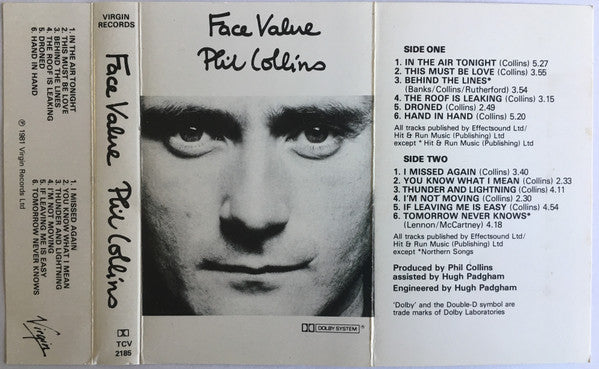 Phil Collins : Face Value (Cass, Album)