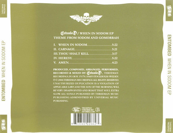Entombed : When In Sodom (CD, EP)