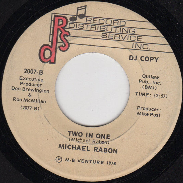 Mike Rabon : Love Is Just A Song (7", Promo)