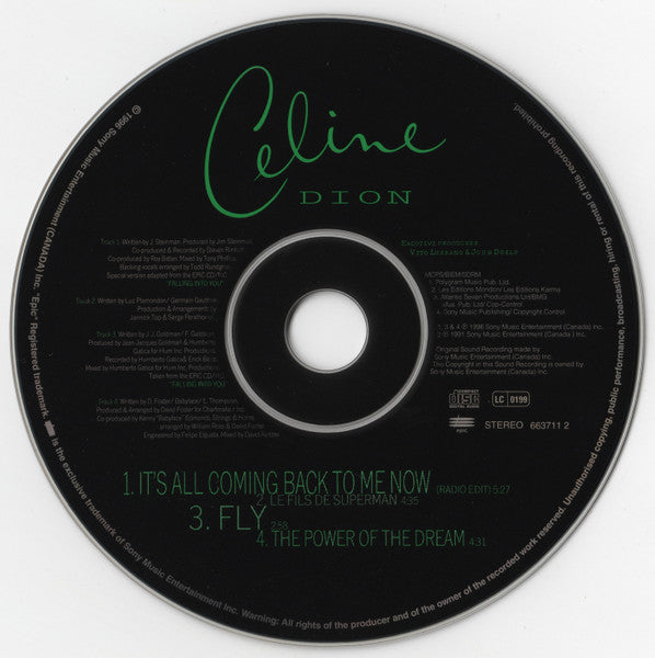 Céline Dion : It's All Coming Back To Me Now (CD, Single)