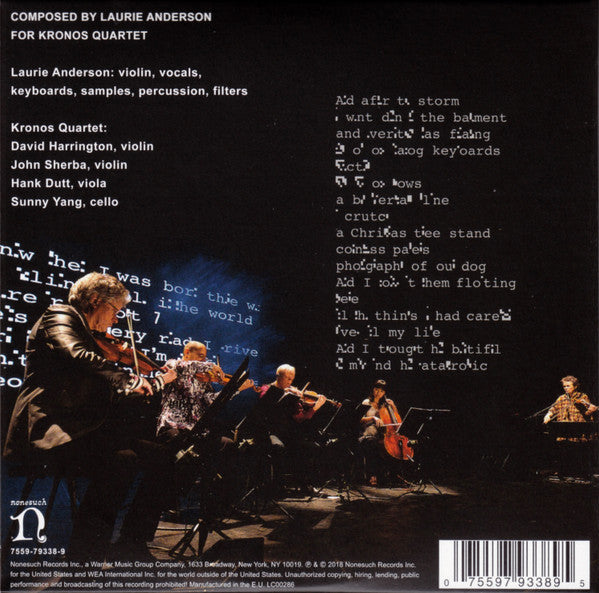 Laurie Anderson & Kronos Quartet : Landfall (CD, Album)