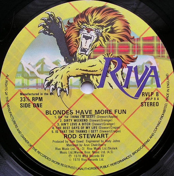 Rod Stewart : Blondes Have More Fun (LP, Album, Gat)