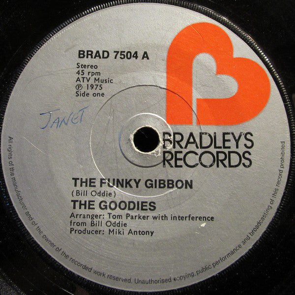 The Goodies : The Funky Gibbon (7", Single, Sol)