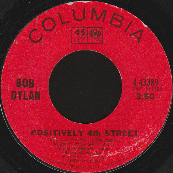 Bob Dylan : Positively 4th Street (7", Single, Styrene, Ter)