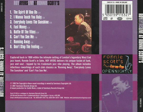 Roy Ayers : Live At Ronnie Scott's - London 1988 (CD, RM)