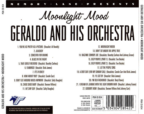 Geraldo And His Orchestra : Moonlight Mood (CD, Comp)