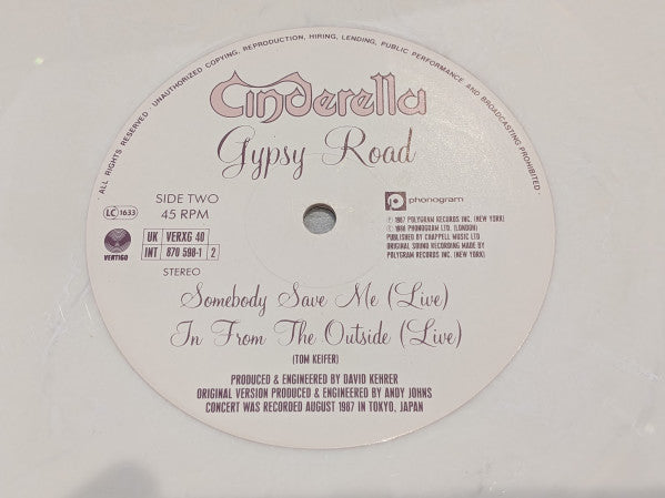 Cinderella (3) : Gypsy Road (12", Single, Ltd, Gat)