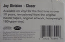 Joy Division : Closer (LP, Album, RE, RM, Bla)