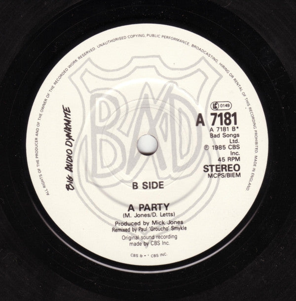 Big Audio Dynamite : Medicine Show (7", Single)