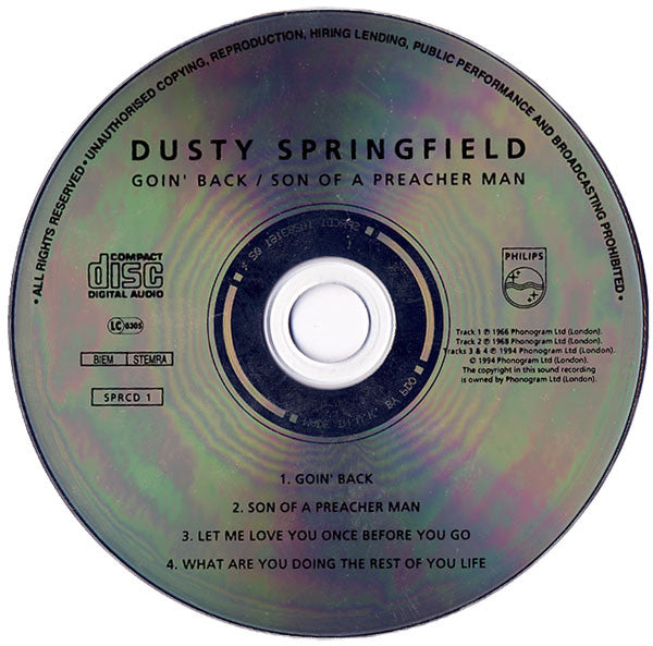 Dusty Springfield : Goin' Back / Son Of A Preacher Man (CD, Single)