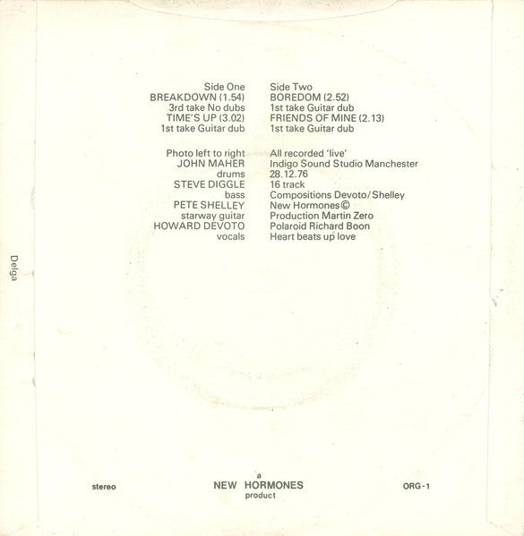 Buzzcocks With Howard Devoto : Spiral Scratch (7", EP, RE)