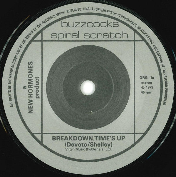 Buzzcocks With Howard Devoto : Spiral Scratch (7", EP, RE)