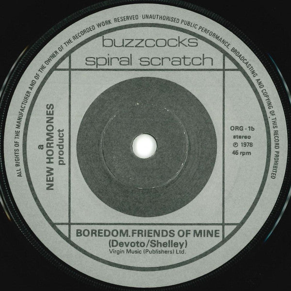 Buzzcocks With Howard Devoto : Spiral Scratch (7", EP, RE)
