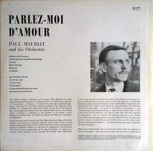 Paul Mauriat And His Orchestra : Parlez-moi D'amour (LP, Album)